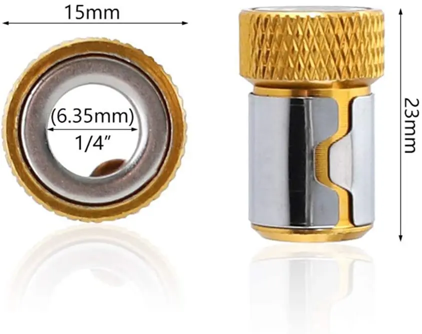 Punta per cacciavite ad anello magnetico in lega di anello magnetico universale da 5 pezzi punta da trapano per magnetizzatore forte anticorrosione