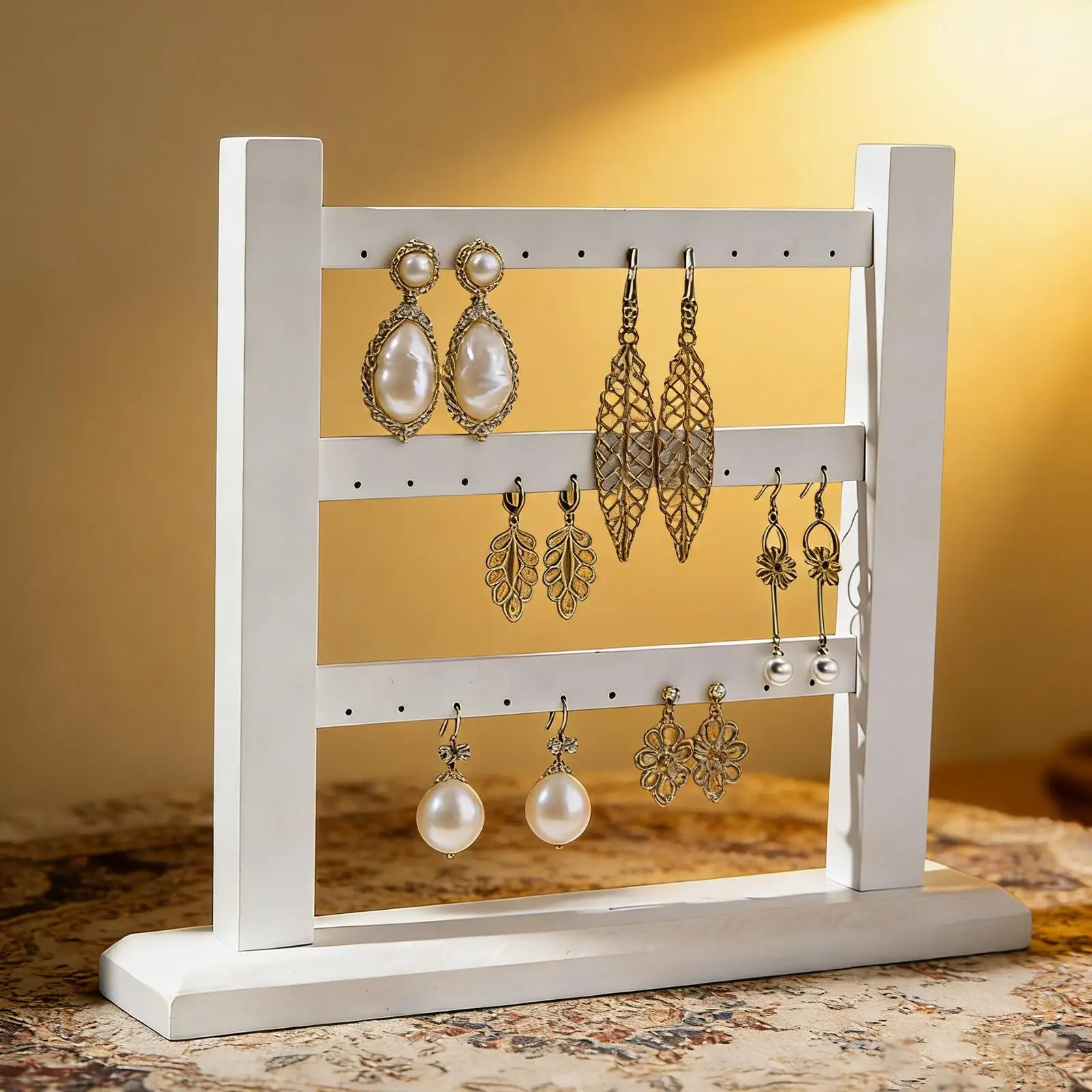 

3 Tier Earring Display Stand Earring Holder Showcase Jewelry Organizer for Desktop