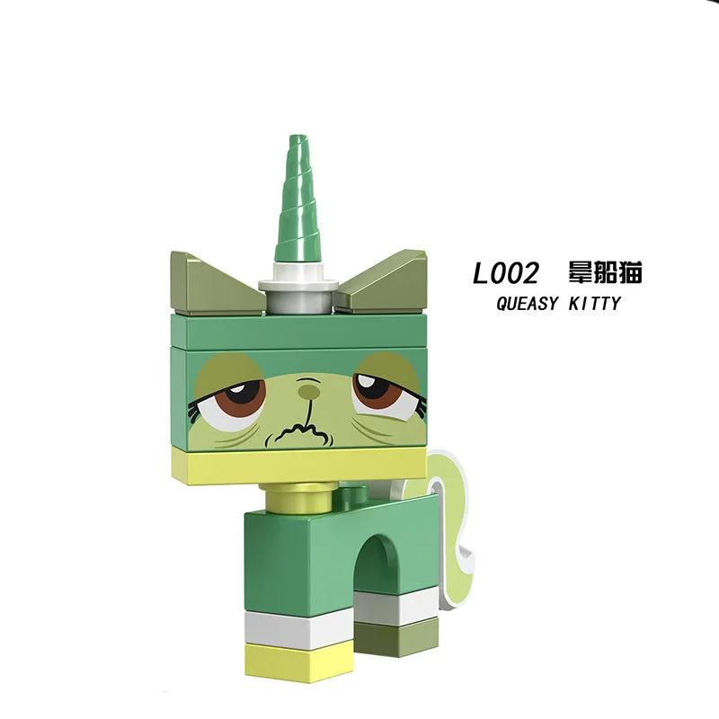 Anime Movie Cartoon Character Building Blocks Unikitty Cat Question Angry Kitty Cute Mini Action Doll Model Assembly Toy Gifts