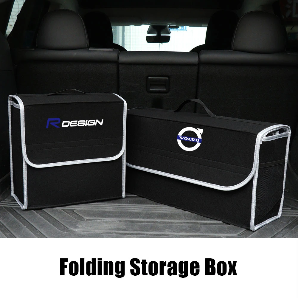 Car Trunk Organizer Large Capacity Storage Folding Box Auto Accessories For VOLVO RDESIGN T6 AWD S40 S60 S90 V40 V50 V60 V70 V90