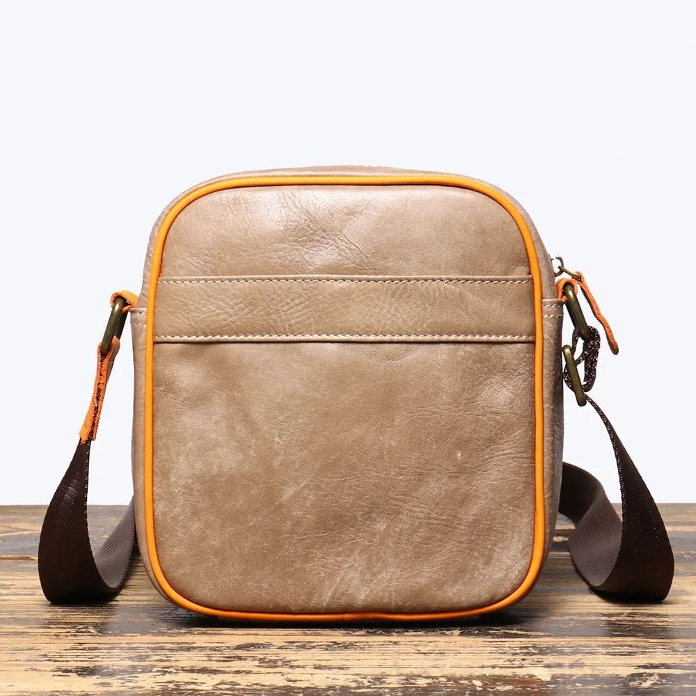 Vintage Leather Men's Shoulder Bag Matte Leather Casual Simple Crossbody Bag Large Capacity