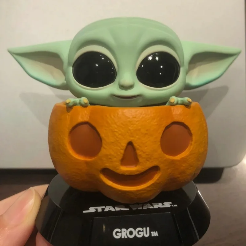 Nieuwe Echte Star Wars Cosbaby Bobble Head De Mandalorian Grogu Pompoen Action Figure Collectible Model Toy Ornament Kawaii Gift