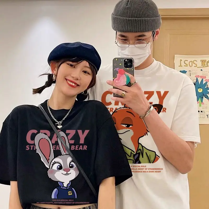 

Judynik Couple Printing T-Shirt Summer 2025 New Short SleeveTop Casual Loose Streetwear Unisex T-Shirt Top Set ins