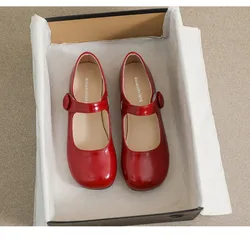 2024 new woman mary jane shoes round toe flat shoes fashion brand design casual outerwear Office and Banquet Large size 41-43