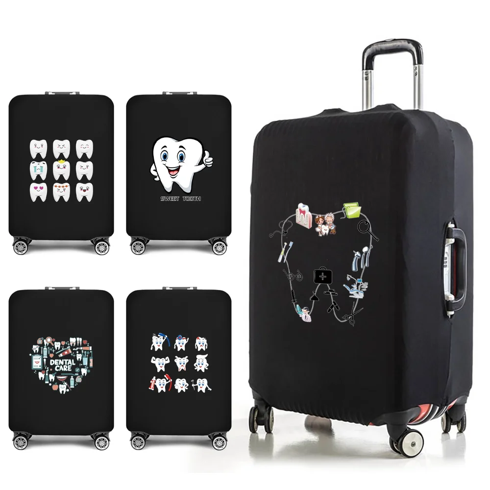 

2023 Travel Essentials Luggage Bags Protective Cover New Teeth Print 18-32 Inches Elastic Suitcase Case Traveling Accessories