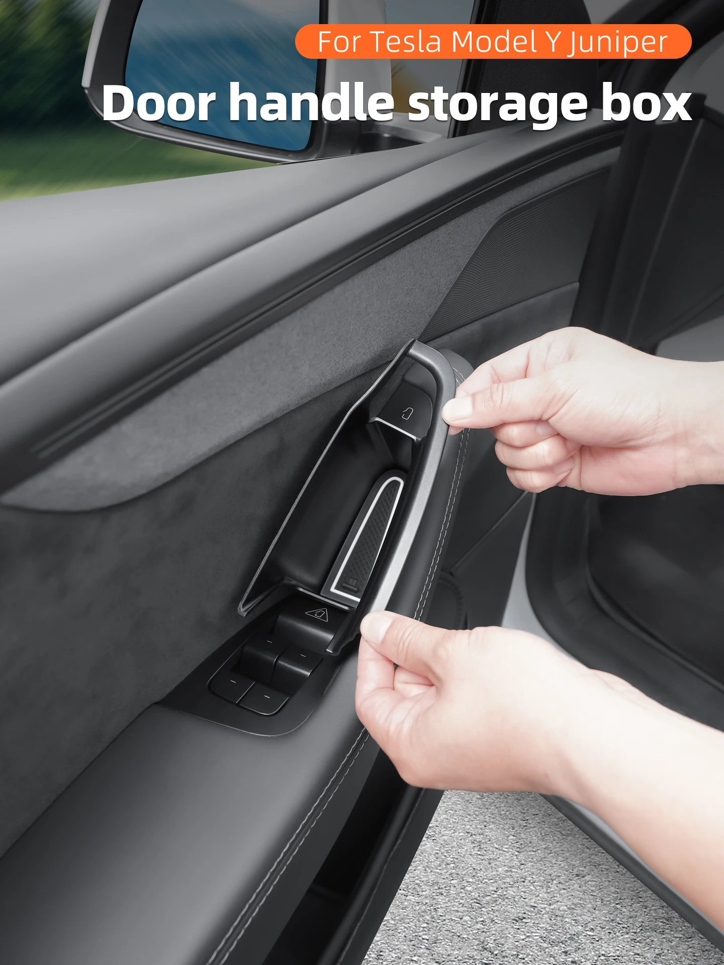 Für Tesla Model Y Juniper 2025 2026: Seitliche Tür-Aufbewahrungsbox, Griff-Tasche, Beifahrer-Aufbewahrungsfach, Zubehör – Detail 1