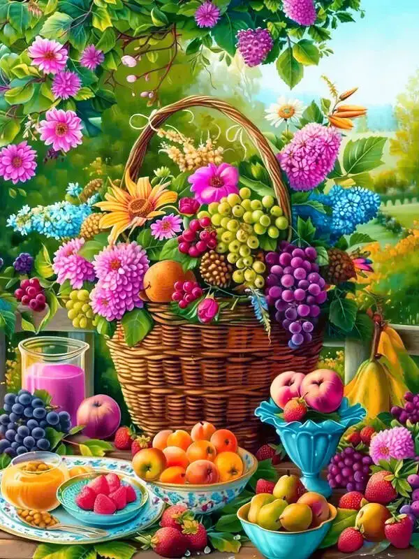 

Fruit Basket Still Life 500/1000/1200/2000 PCS Jigsaw Puzzles Family Activity Games for Gameroom Bedroom Gifts Home Decor