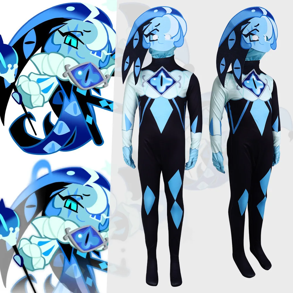 

Shadow Milk Cookie Cosplay Costume Cookie Run Kingdoms Stage Performance Bodysuit Halloween Costume Kids Adult Cosplay Costume
