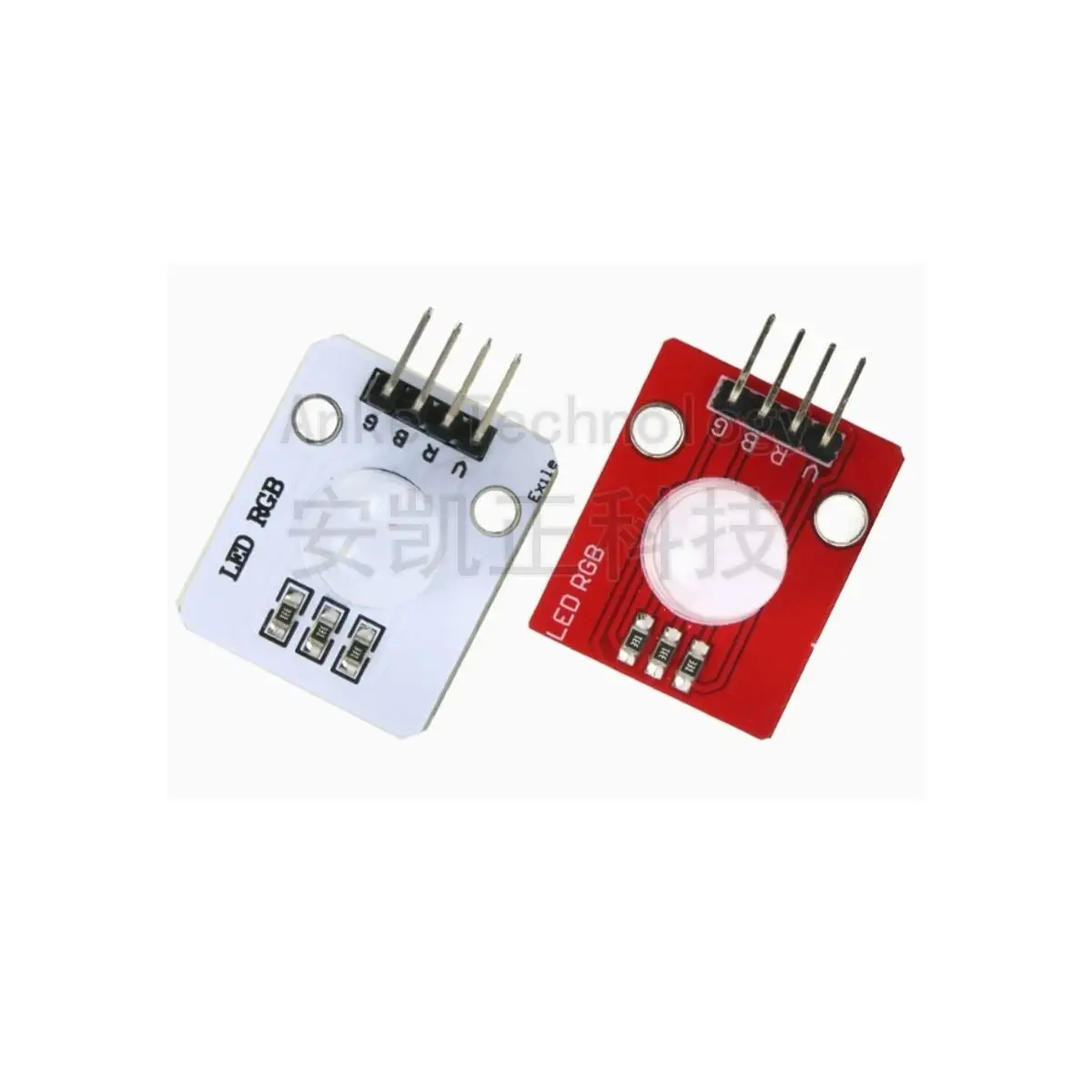 

10mm three - color RGB full - color LED lamp module, straight - insertion 4 - pin red - green - blue controllable seven - color