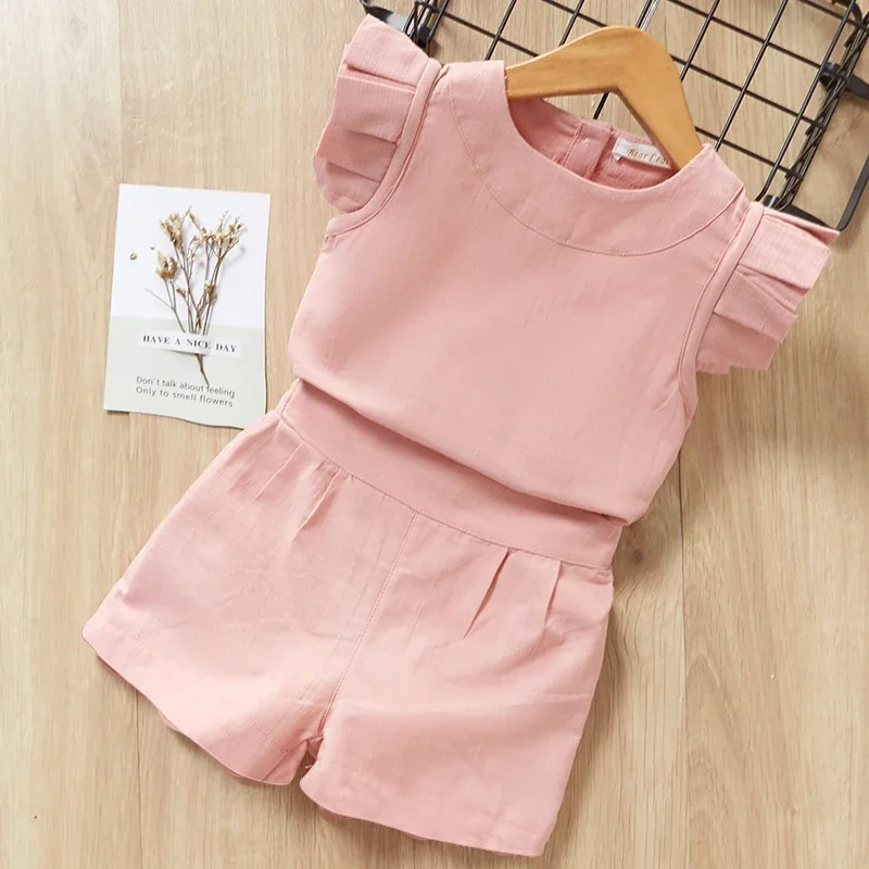 Kids Girls Clothing Sets Summer New Style Brand  Baby Short Sleeve T-Shirt+Pant Dress 2Pcs Children Clothes Suits image 2
