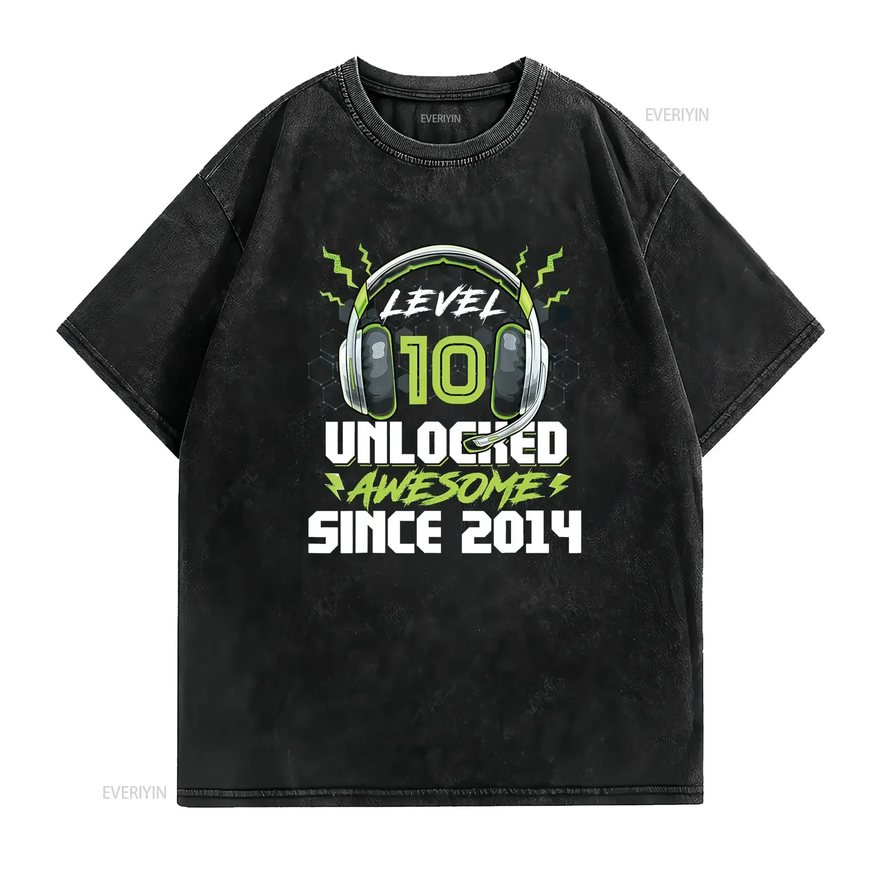 Level 10 Unlocked 10th Birthday Year Old Boy Gamer Bday T Shirt vintage Washed Slightly designer clothes fashion streetwear