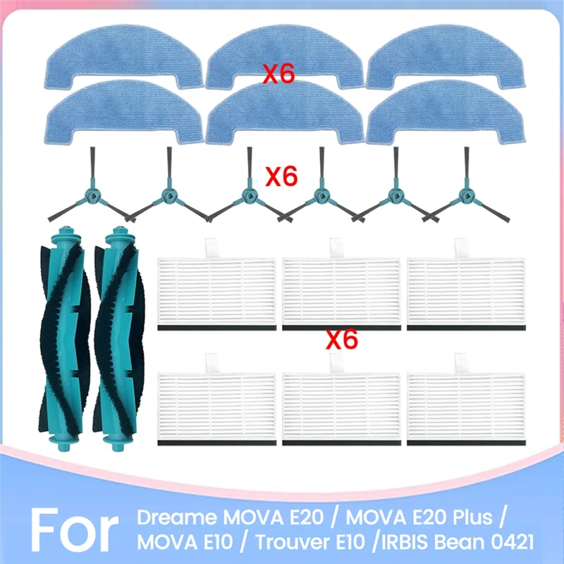 A74G-For Dreame MOVA E20 / MOVA E20 Plus / MOVA E10 / Trouver E10 Forirbis Bean 0421 قطع الغيار فرشاة تصفية ممسحة القماش