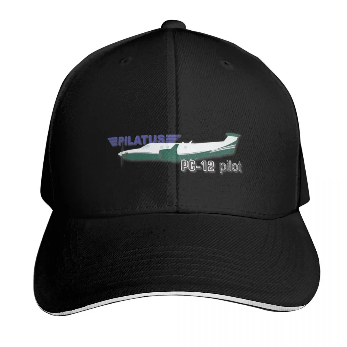 Pilatus PC 12 Pilot Baseball Cap Sun Protection UPF 50+ Breathable Mesh Back Adjustable Buckle Closure
