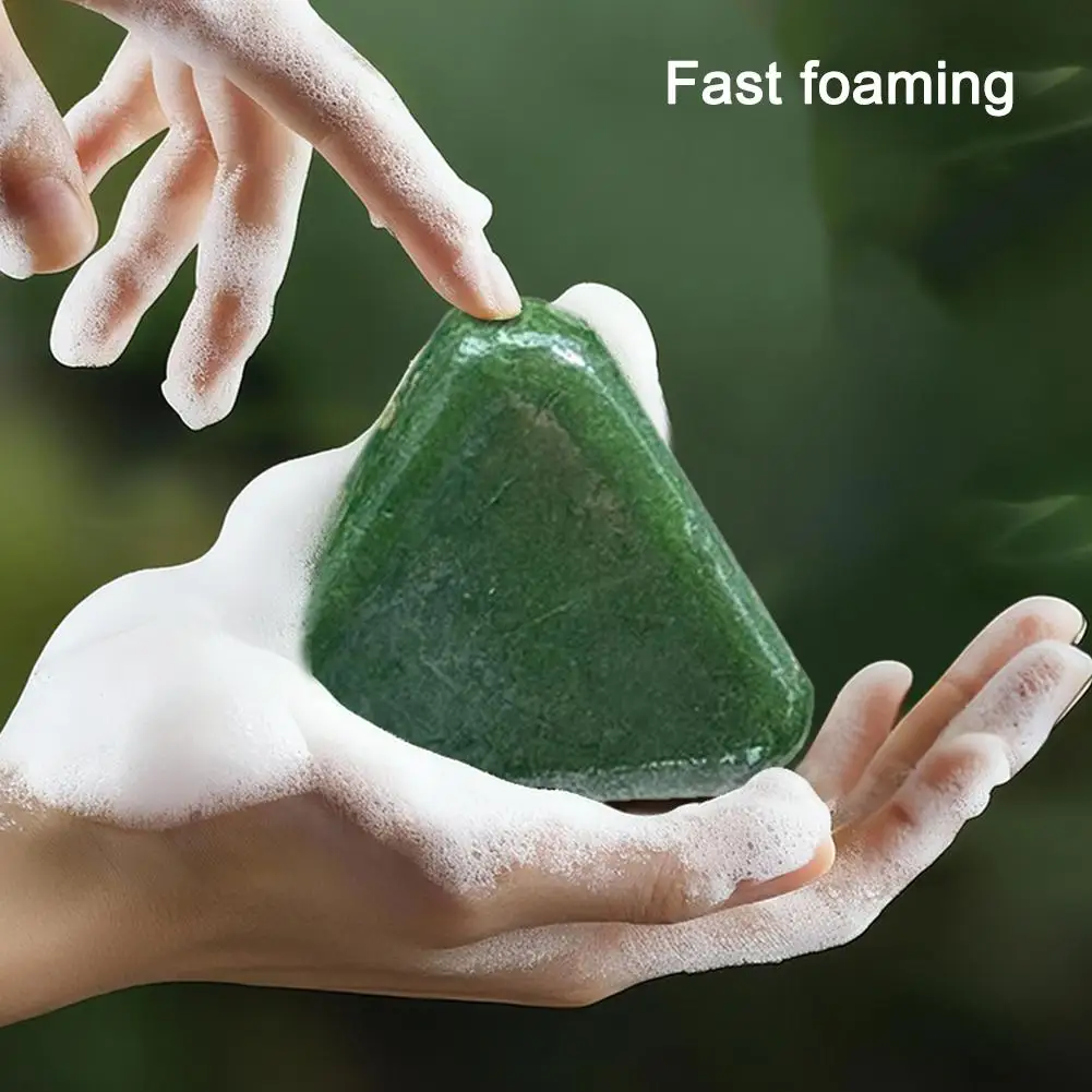10PCS Natural Herbal Shampoo Soap Usman Grass Handmade Soap Hair Nourishing Oil Control Refreshing Fluffy and Soothing Hair Care image 6