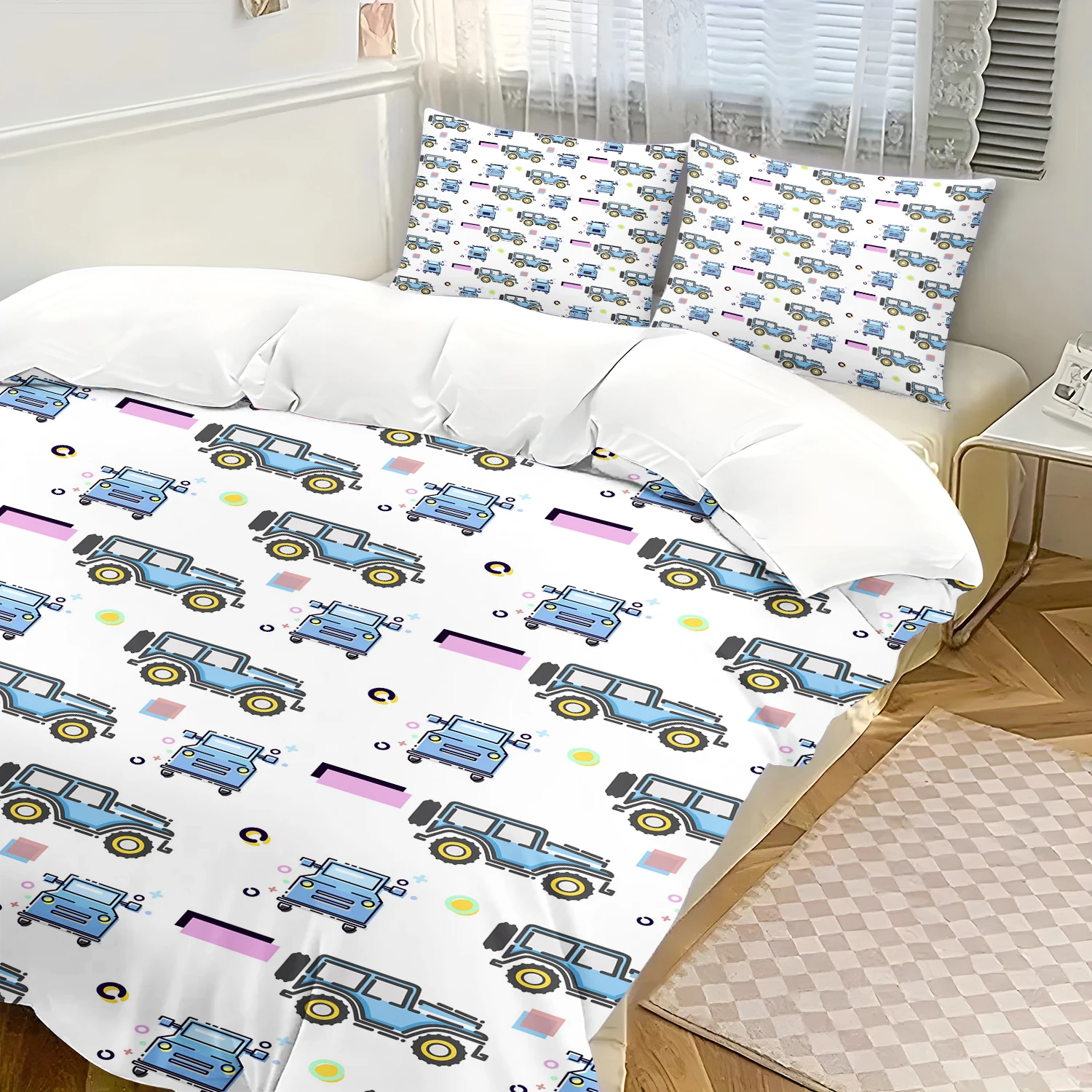 Cars Bedding Set Cartoon Engineering Duvet Cover vehicle excavator Boy's Bedclothes Bed Linen Gift for Kids