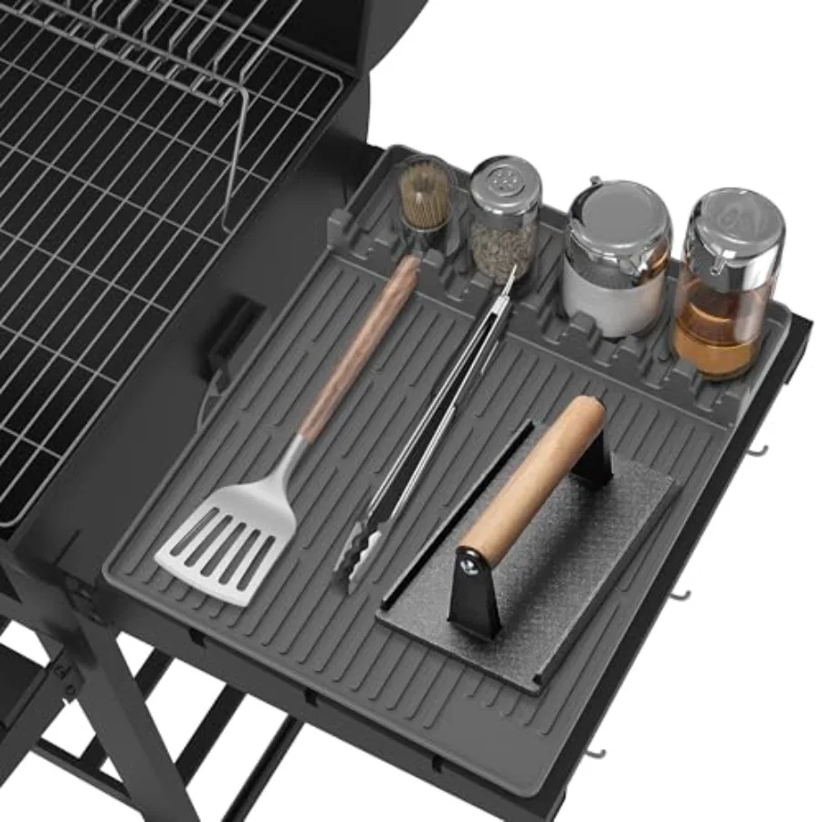 Silicone Griddle Tool Mat Compatible with Blackstone, Large Grill Mat with Drip Pad for Spatulas Tongs, Heat Resistant Griddle