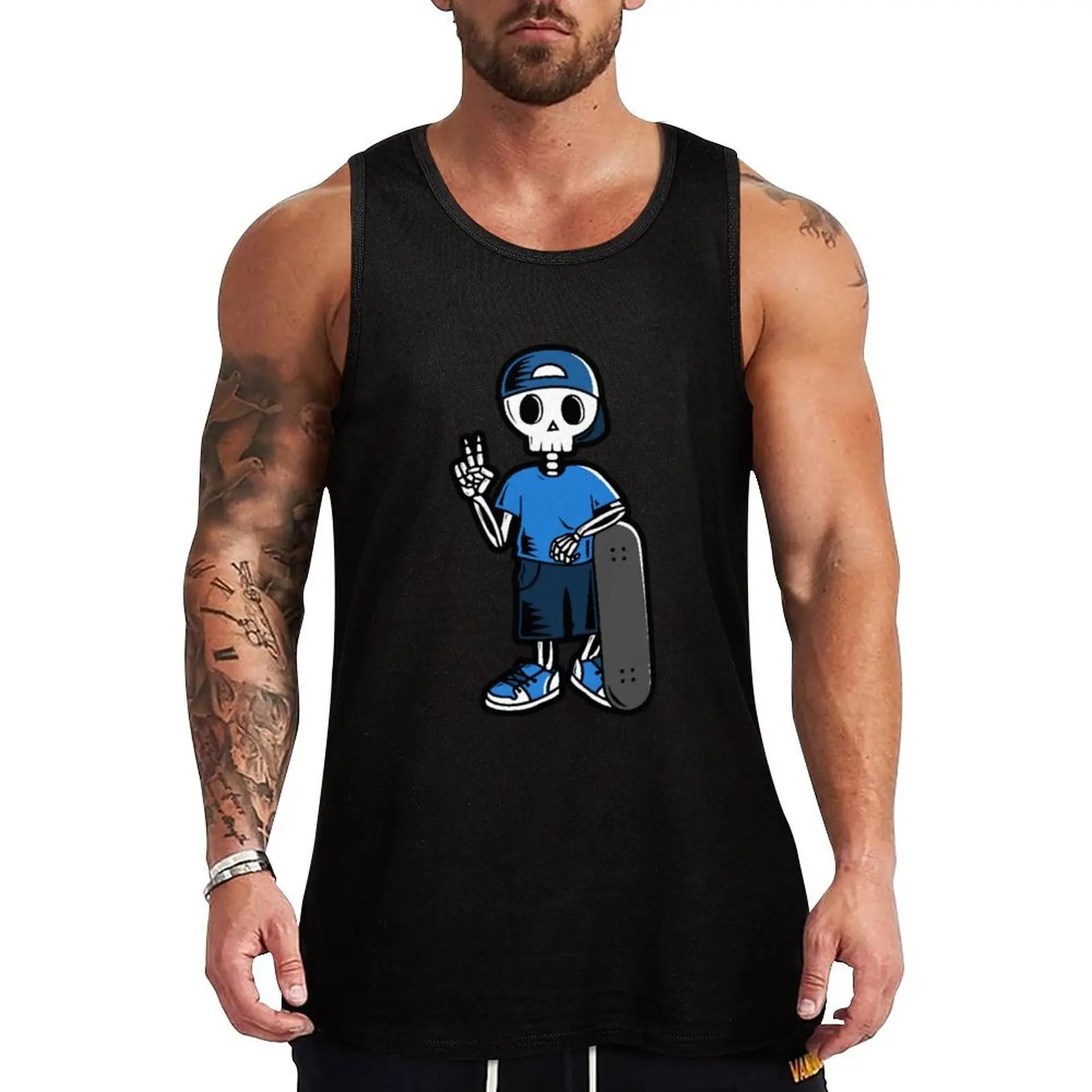 

Never stop skating Tank Top Basic Sleeveless Casual Tee Solid Lightweight Top