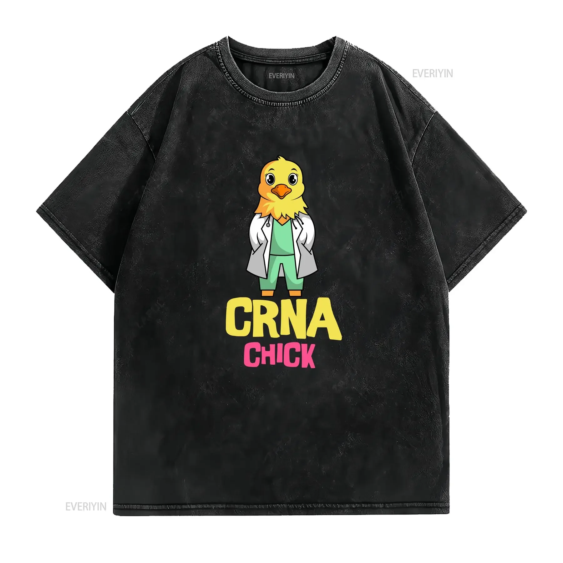 تي شيرت CRNA Chick لأخصائيي التخدير والممرضات وأخصائي التخدير بتصميم معتمد ومسجل للتخدير عتيق مغسول قليلاً #2