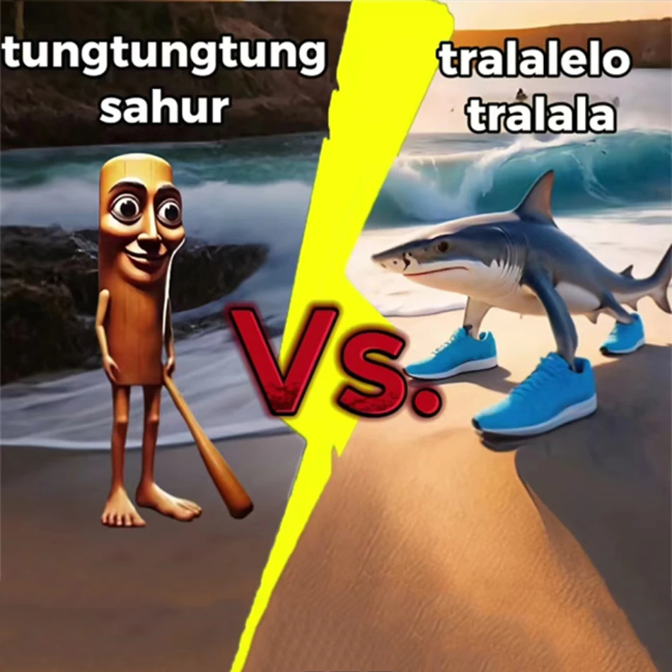 

Italian Brainrot Tung Sahur AI Figure Toy Tralalero Tralala Bombardino Crocodilo Shimpanzini Bananini Doll Creative Kid Gift