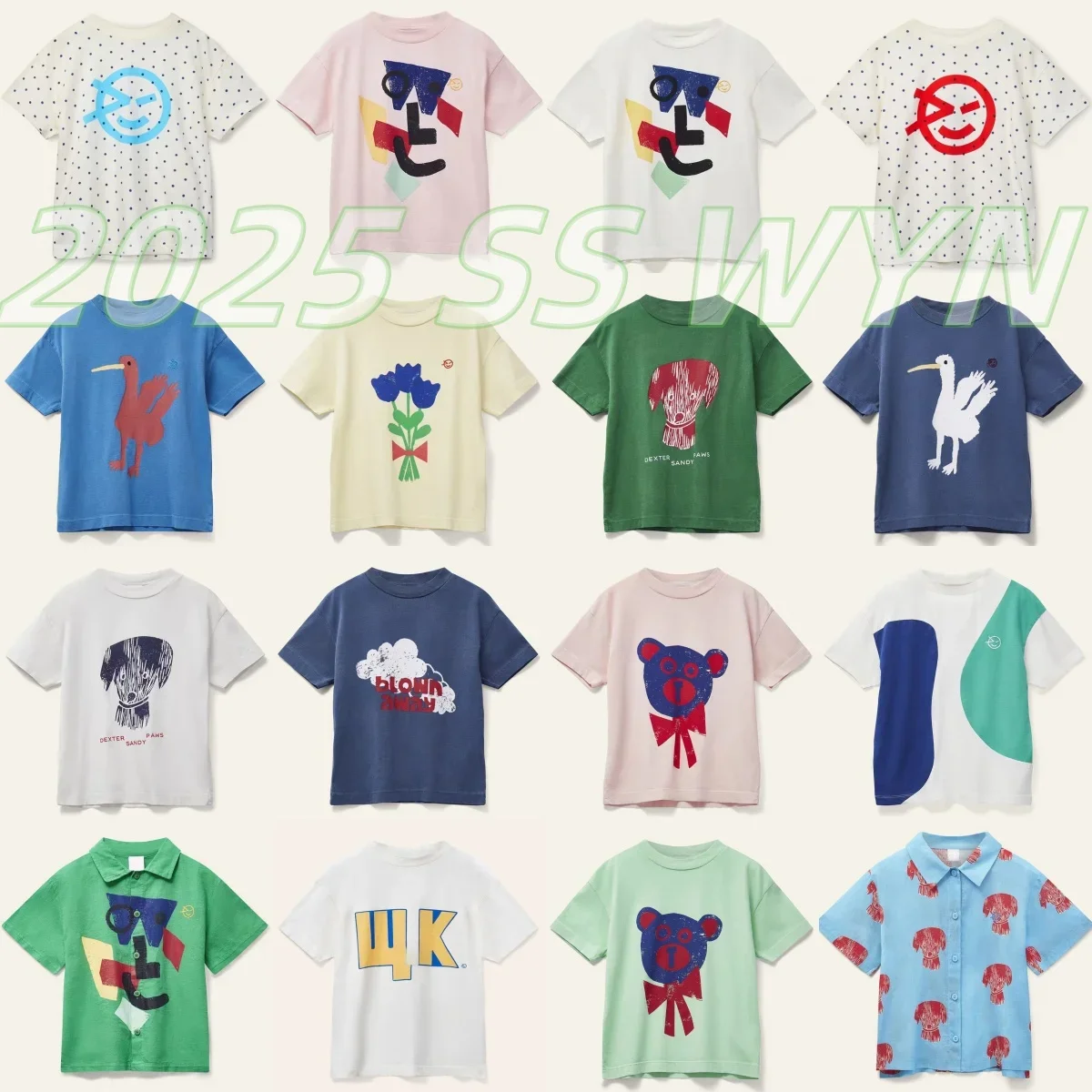 ss25 WYN kids t shirts and shorts clothing sets for boys girls cute print short sleeve tees tops outwear clothes set