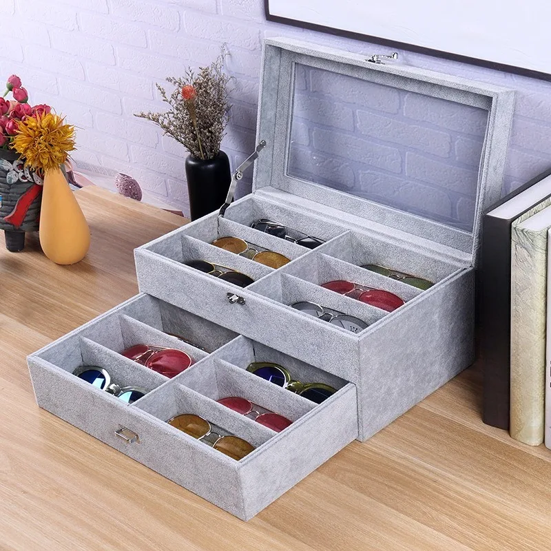 Multifunctional Eyeglasses Organizer Box Luxury Minimalist Portable Sunglasses Storage Boxes Large Capacity Jewelry Storage Box