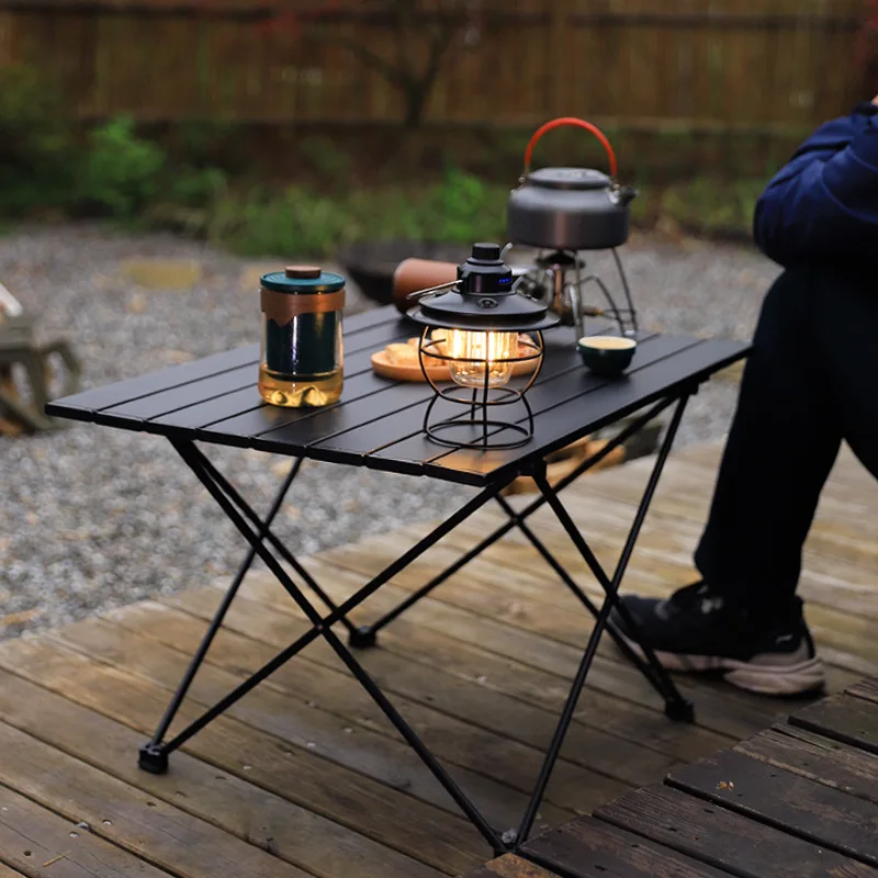 

Outdoor portable folding aluminum alloy table picnic camping barbecue table simple casual aluminum table large medium small size