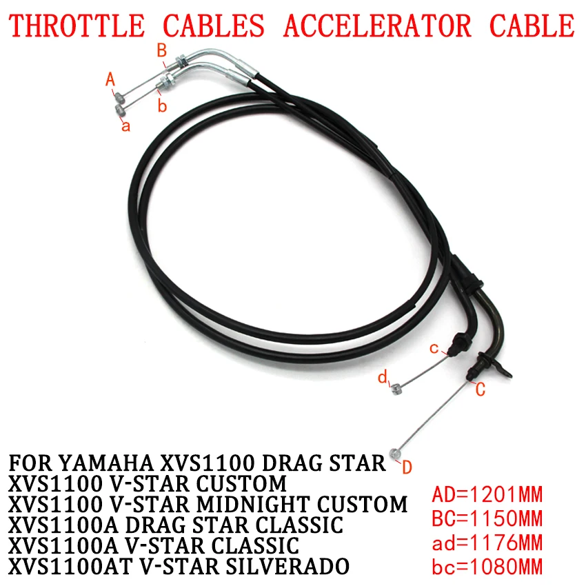 For Yamaha XVS1100 Drag Star XVS1100A XVS1100AT OEM:5PB-26311-10 5PB-26312-10 Motorcycle Accessories Throttle Accelerator Cable