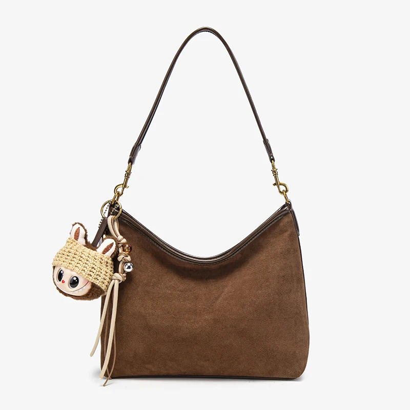 

Матовая сумка в форме полумесяца, сумка подмышки, женская модная сумка на цепочке высокого класса, замшевая бархатная сумка через плечо в стиле ретро, сумка