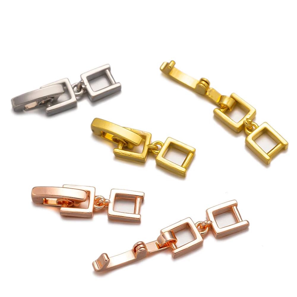 5 teile/los 18 Karat vergoldete Verlängerung falten über Verschlüsse für DIY Halsketten Armbänder Extender Schmuck herstellung liefert Zubehör – Detail 2