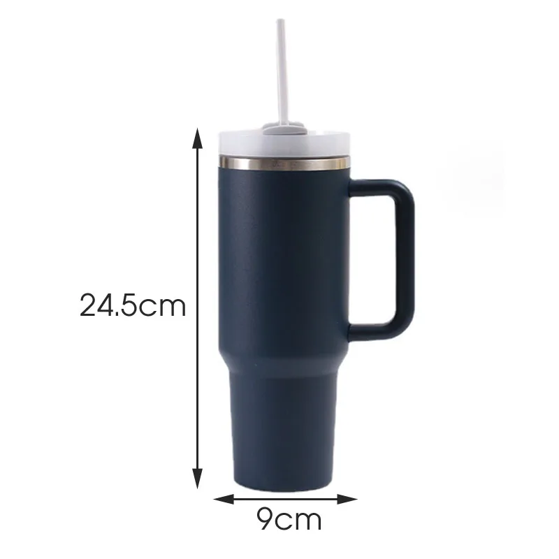 Stainless Steel Insulate Tumbler 1100ml Travel Mug 40oz Double Wall Vacuum Cup with Lid & Drinking Stra Heat Resistant