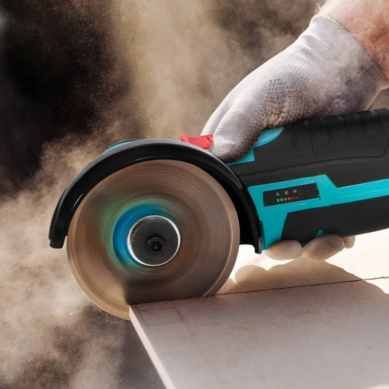 JAUHI-Mini Brushed Cordless Angle Grinder With 2pcs Batteries, 12v, 19500rpm, (Tile, Wood, Stone) Cutting And Polishing