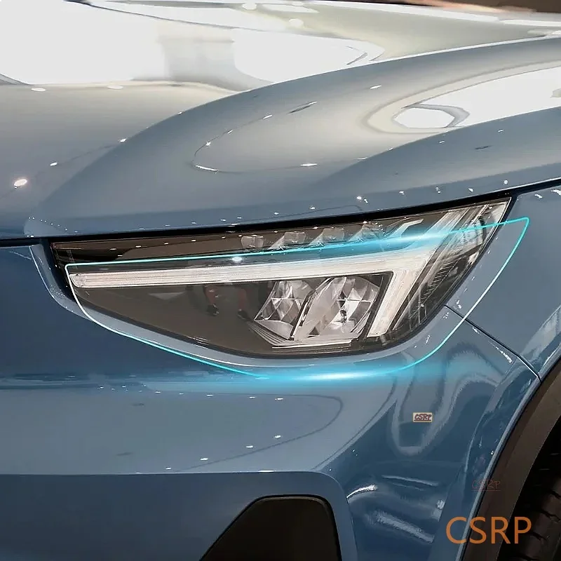 For Volvo XC40 Recharge 2023 2024 Car Headlight Protective Film Smoked Black Tint Wrap Vinyl Transparent TPU Sticker