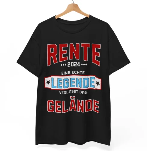 Rente T-Shirt Rentner Shirt Ruhestand Spruch Geschenk Lustig 2024 Büro Required