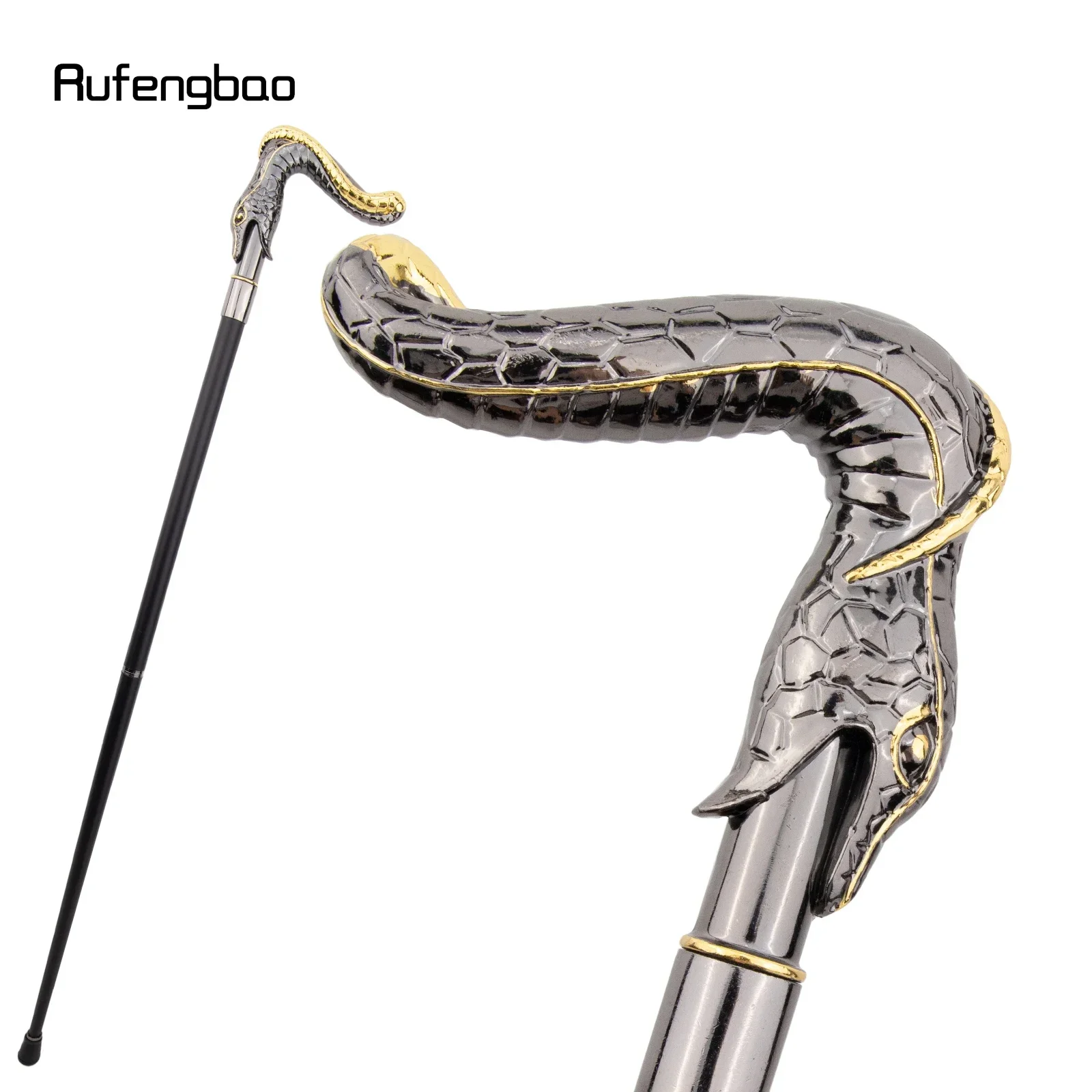 الذهبي الأسود الأفعى موضة عصا للمشي ديكور مصاص دماء تأثيري خمر حفلة عصرية قصب هالوين Crosier 93 سنتيمتر
