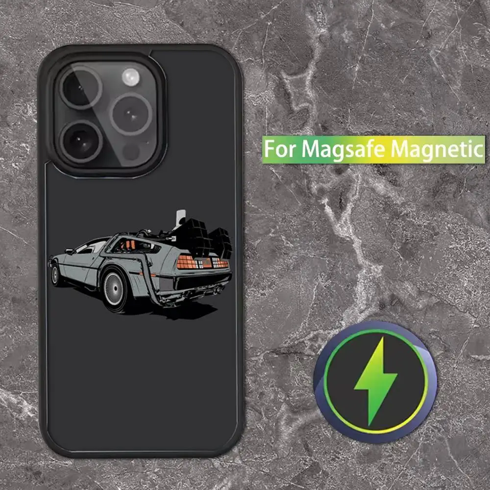 حافظة هاتف السيارة B-Back To The F-Future لهاتف iPhone 17,16,15,14,13,12,11,Pro,Max,Plus,Mini,SE4,E شحن لاسلكي Magsafe مغناطيسي