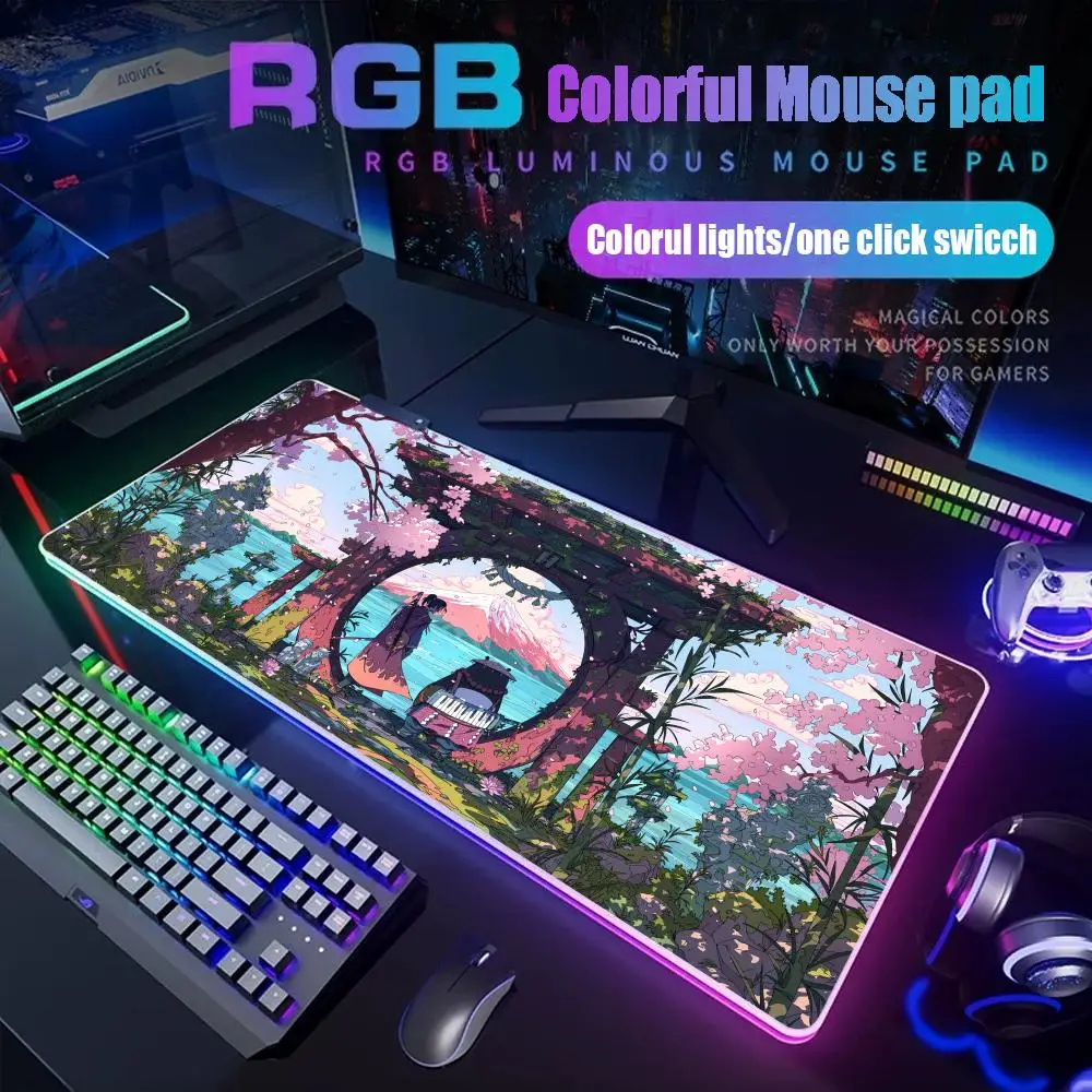 

Torii Mouse Pad Gamer Rgb Desk Mat Back Light Led Mousepad Setup Gaming Accessories Deskmat Big Mousepad Backlight