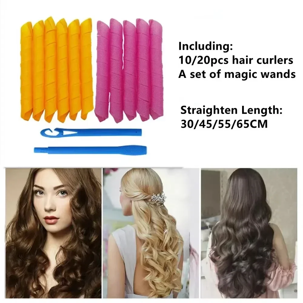 Magic Curlers Heatless Curling Rod Set Soft Hair Curler Portable Magic Curler Wave Styler Magic Curl Hair Curlers