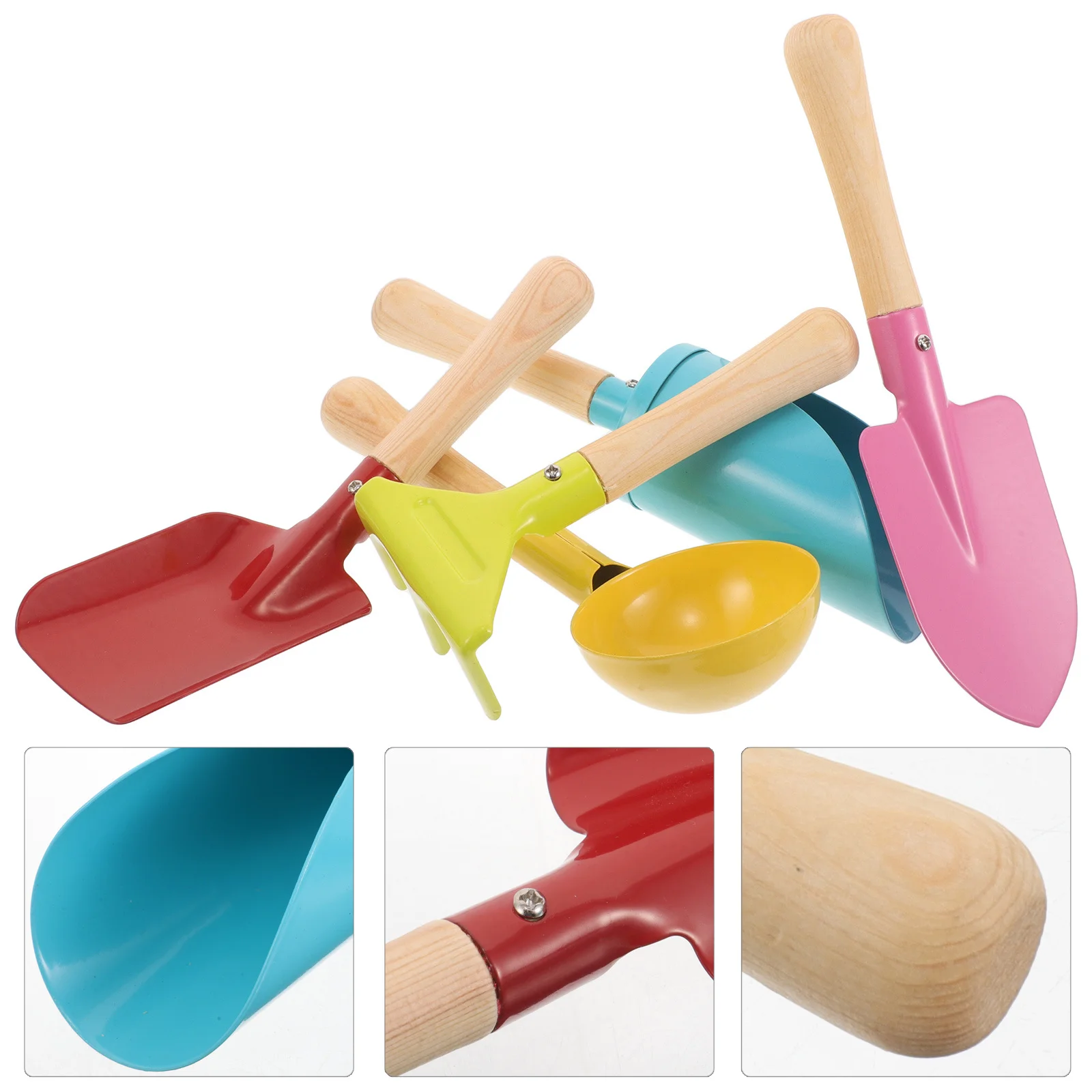 5 قطعة مجموعة أدوات الأطفال مجرفة معدنية أشعل النار شوكة للأطفال في الهواء الطلق الرمال اللعب طقم أدوات البستنة زراعة ساحة الشاطئ الصيف #4