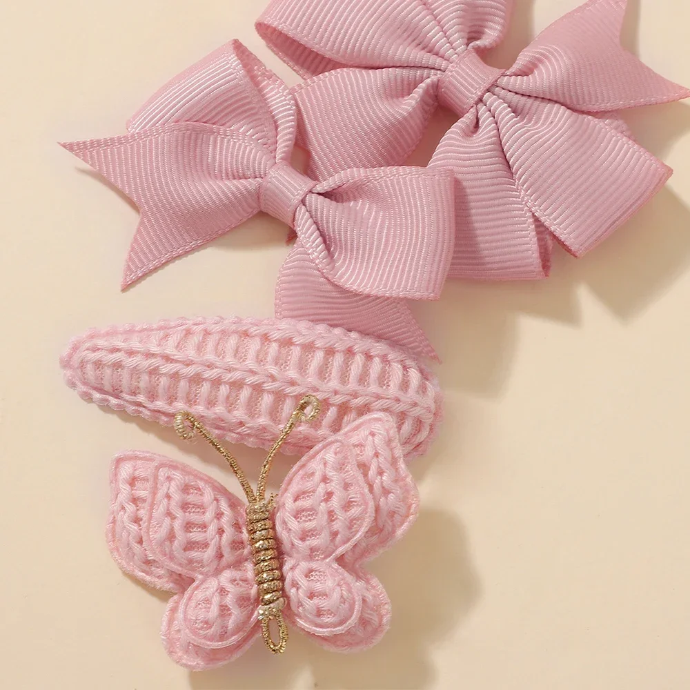 8 шт./компл. заколки для волос-бабочки и зажим BB для маленьких девочек, новая заколка ручной работы, заколки, подарочные головные уборы, детские аксессуары для волос