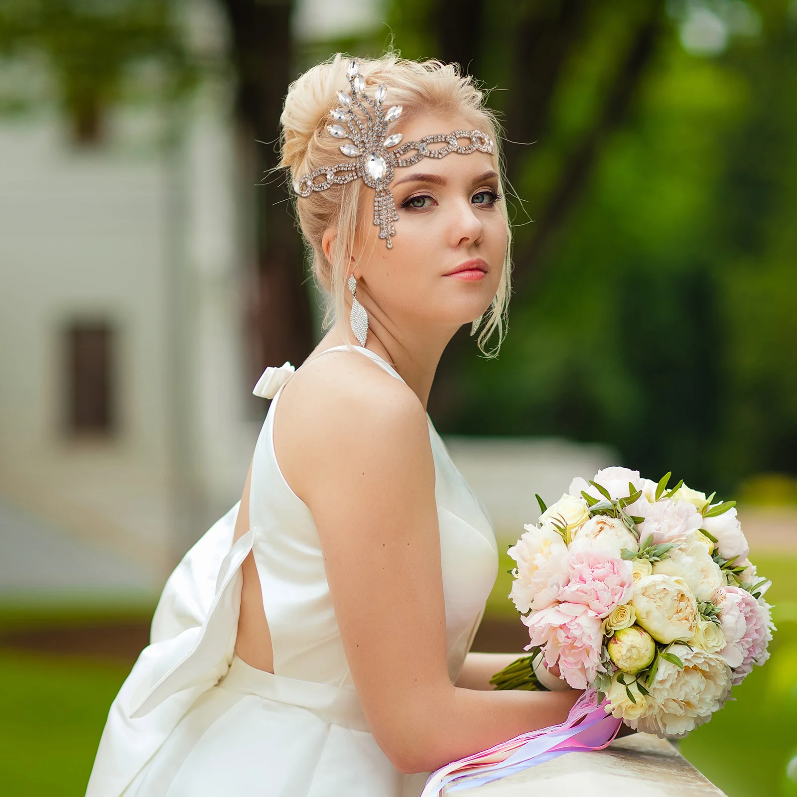 

Свадебная повязка на голову с золотыми кристаллами, свадебный шиньон, элегантные аксессуары для волос для невесты, выпускного вечера, дня рождения, официальные свадебные ленты для волос