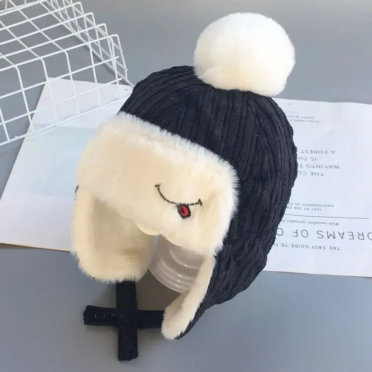 قبعات أطفال شتوية دافئة وسميكة، قبعات Lei Feng، قبعات أطفال شتوية عصرية وصوفية لحماية الأذن