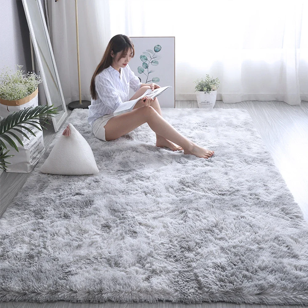 Plush Carpet Thick Bedroom Carpets Anti Slip Soft Rugs Large Rugs For Modern Living Room Long Hair Carpet Living Room Decoration