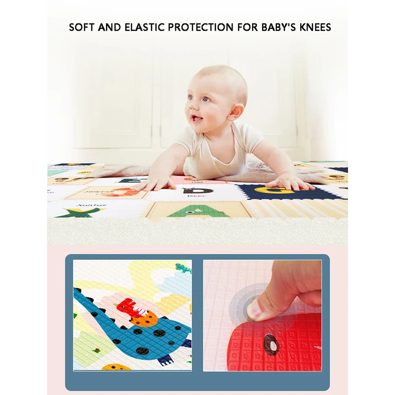 Tapis de jeu en polymère pour bébé, jouet pour enfants, activité de gymnastique, aire de jeux, imprimé double face, sol en mousse lea