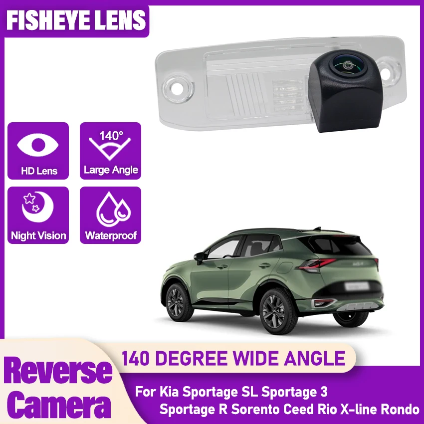 Cámara de visión trasera HD de 140 grados para Kia Sportage SL, Sportage 3, Sportage R, Sorento, Ceed, Rio, X-line, Rondo.