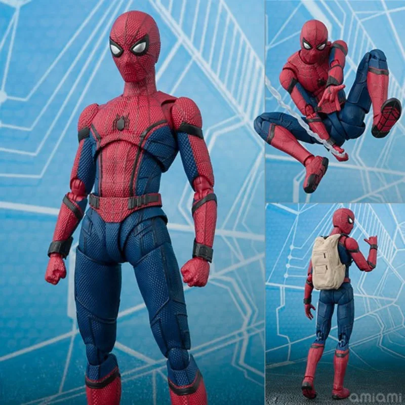 Figura de acción de Spiderman de 15 cm, nueva, en stock, articulada, modelo de superhéroe, juguete coleccionable, regalo para niños