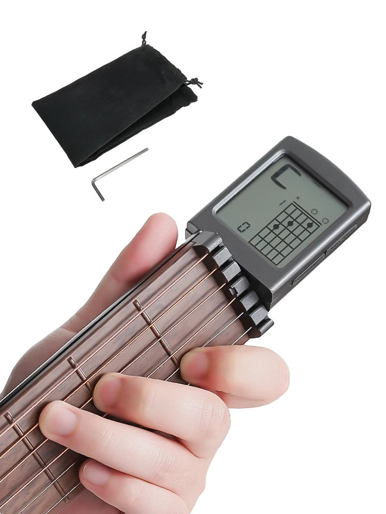 Portable Chord Trainer Pocket Guitar Ukulele Practice Tools LCD Musical Instrument Practice For Beginners Guitar Accessories