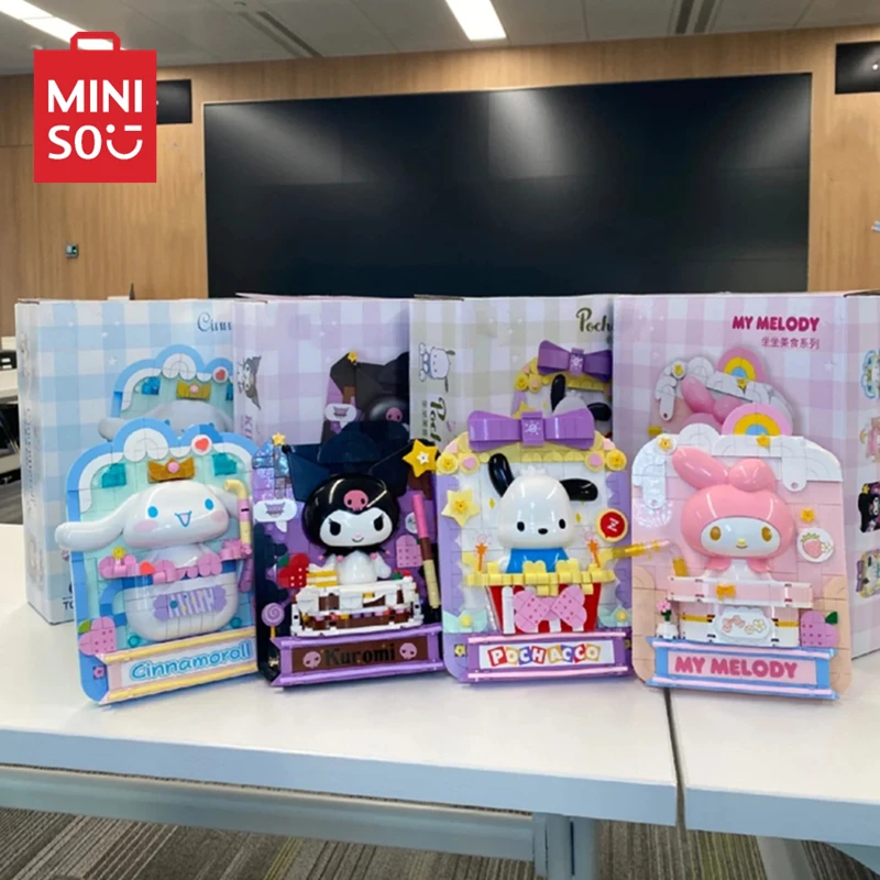 

Sanrio, печатные строительные блоки, модель Kuromi, фигурка mymelody Cinnamoroll, детские игрушки, кавайные настольные украшения, украшения, подарки