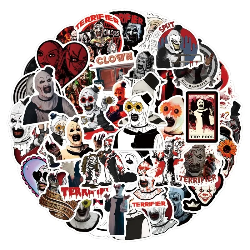 55pcs Terrifier Graffiti Stickers Suitcase Water Cup Stationery Mobile Phone Car Scooter Laptop Refrigerator Decoration Sticker