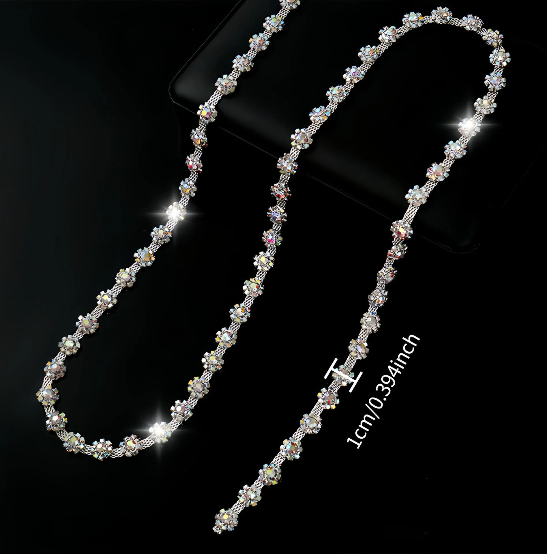 10 Yard Strass-Kette Kristall-Diamant-Accessoires DIY-Basteleien Hochzeitsdekoration Geschenk Sonnenblumenform Glänzendes Strass-Band – Detail 4