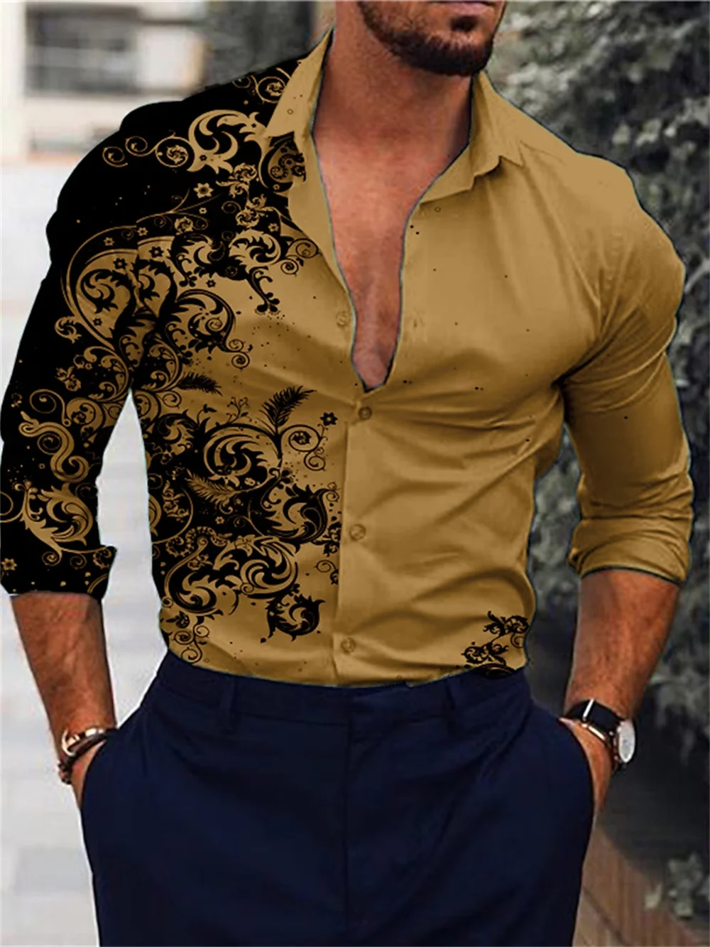 Camisas de lujo para hombres, camisas de moda, ocio, deportes al aire libre, rojo, suave, cómodo, tela de alta calidad, Top clásico de talla grande,